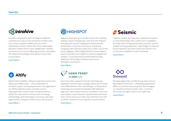 Salesforce ISV Industry Booklet - Automotive - Page 8