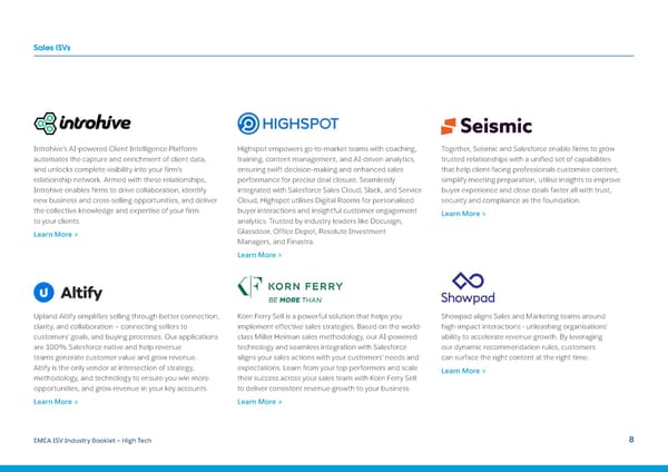 Salesforce ISV Industry Booklet - High Tech - Page 8