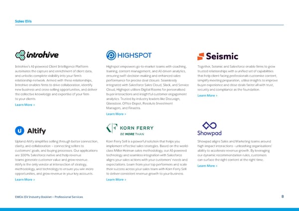 Salesforce ISV Industry Booklet - Professional Services - Page 8