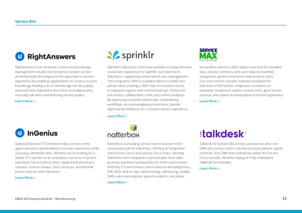 Salesforce ISV Industry Booklet - Manufacturing - Page 12