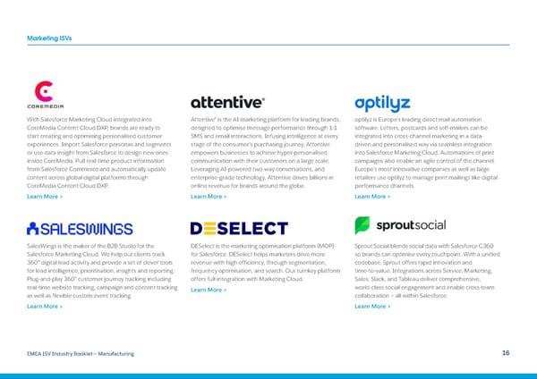 Salesforce ISV Industry Booklet - Manufacturing - Page 16