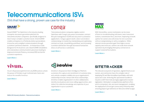 Salesforce ISV Industry Booklet - Telcommunications - Page 4